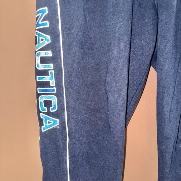 Nautica Men's Nautical Side Striped Logo Knit Fleece Sweatpants Navy - Size XL - Picture 7 of 10